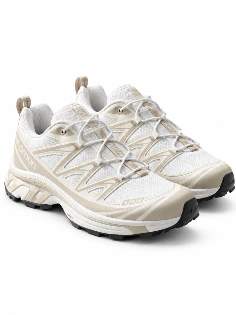 Salomon Women’s Lace-Up Sneakers in White and Beige